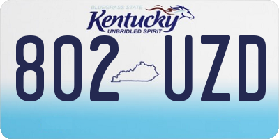 KY license plate 802UZD