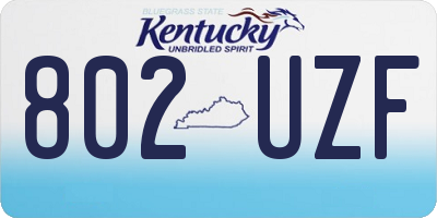 KY license plate 802UZF