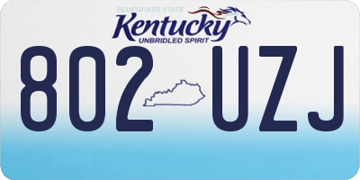 KY license plate 802UZJ