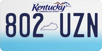 KY license plate 802UZN