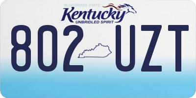 KY license plate 802UZT