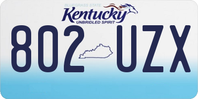KY license plate 802UZX