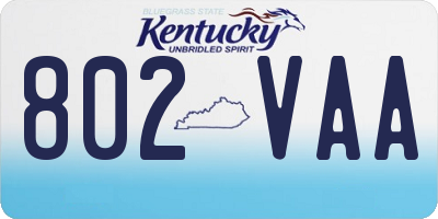 KY license plate 802VAA