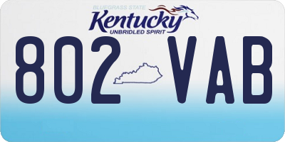 KY license plate 802VAB