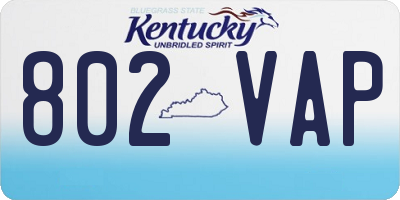 KY license plate 802VAP