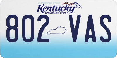 KY license plate 802VAS