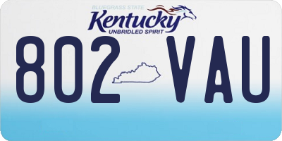 KY license plate 802VAU