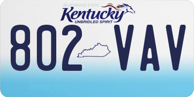 KY license plate 802VAV