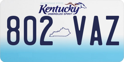KY license plate 802VAZ