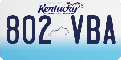 KY license plate 802VBA