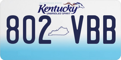 KY license plate 802VBB