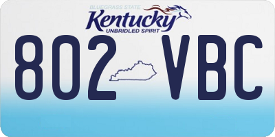 KY license plate 802VBC