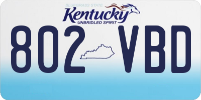 KY license plate 802VBD