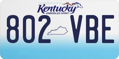 KY license plate 802VBE