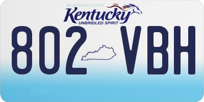 KY license plate 802VBH