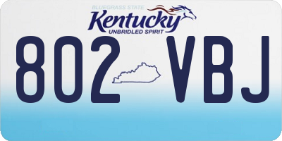 KY license plate 802VBJ