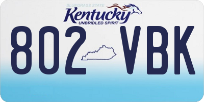 KY license plate 802VBK
