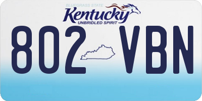 KY license plate 802VBN