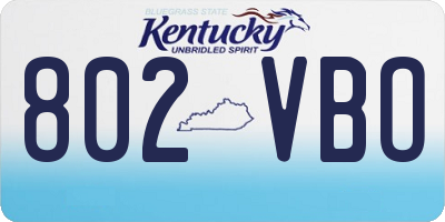 KY license plate 802VBO