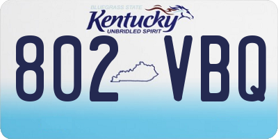 KY license plate 802VBQ