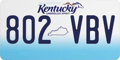 KY license plate 802VBV
