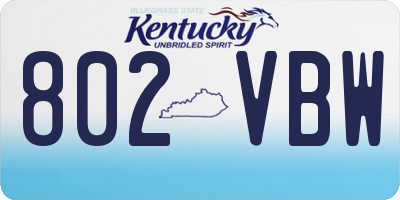 KY license plate 802VBW
