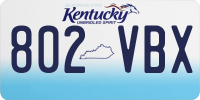 KY license plate 802VBX