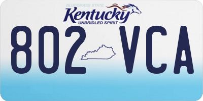 KY license plate 802VCA