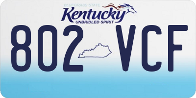 KY license plate 802VCF