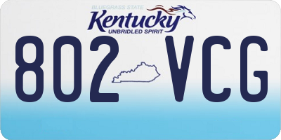 KY license plate 802VCG