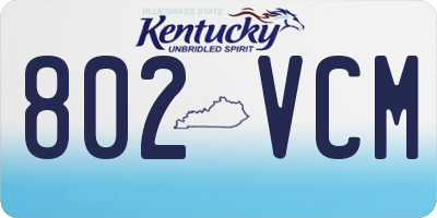 KY license plate 802VCM