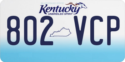 KY license plate 802VCP
