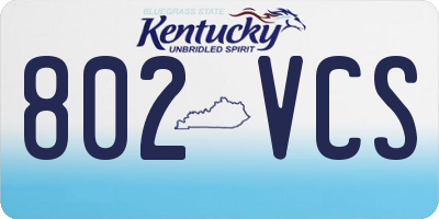 KY license plate 802VCS