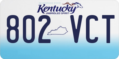 KY license plate 802VCT