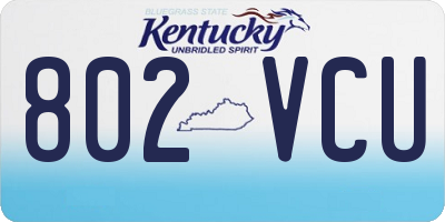 KY license plate 802VCU