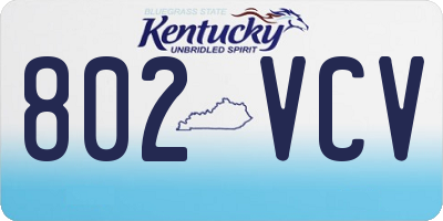 KY license plate 802VCV
