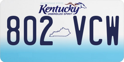 KY license plate 802VCW