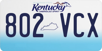 KY license plate 802VCX