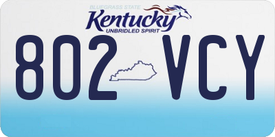 KY license plate 802VCY