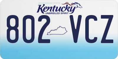 KY license plate 802VCZ