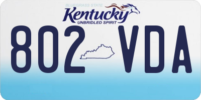 KY license plate 802VDA