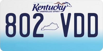 KY license plate 802VDD