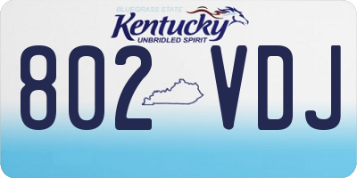 KY license plate 802VDJ
