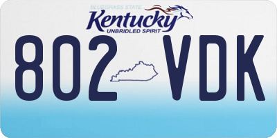 KY license plate 802VDK