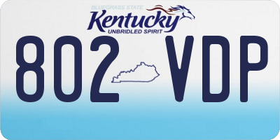 KY license plate 802VDP