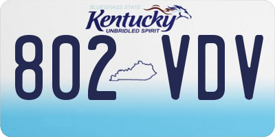 KY license plate 802VDV
