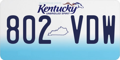 KY license plate 802VDW