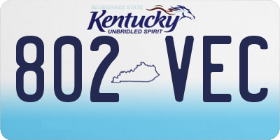 KY license plate 802VEC