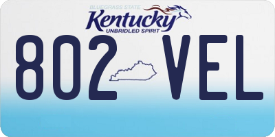 KY license plate 802VEL