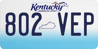 KY license plate 802VEP